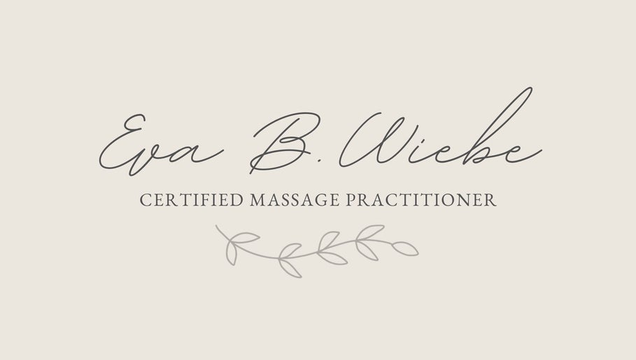 Elegant logo of Eva B. Wiebe, CMP, certified massage practitioner in Aylmer, ON, CA.