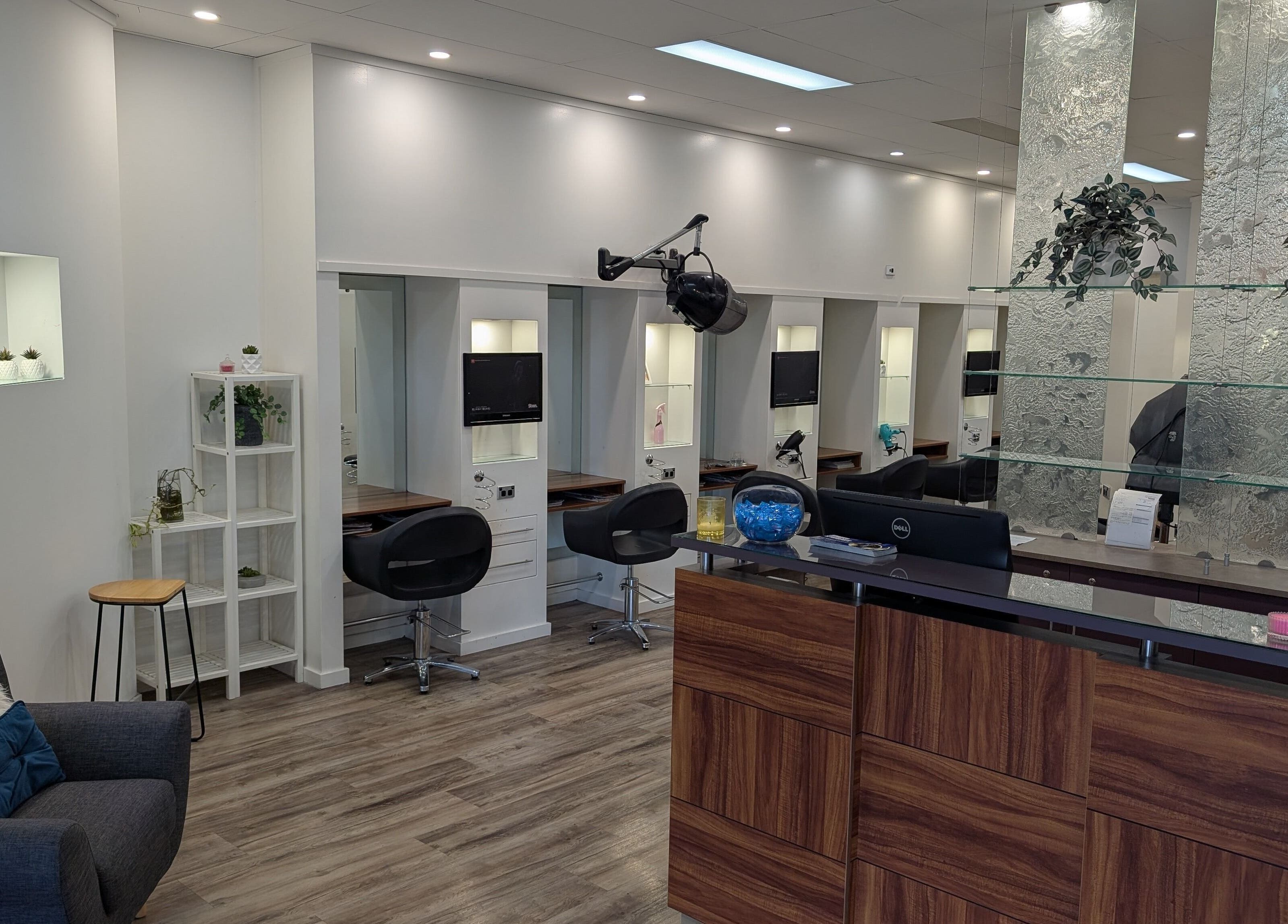 Modern salon interior at FIG, Bull Creek, Western Australia, AU with sleek seating and elegant decor.
