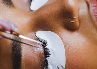 Close-up of eyelash extension application at MiLashes, Dublin, County Dublin, IE.