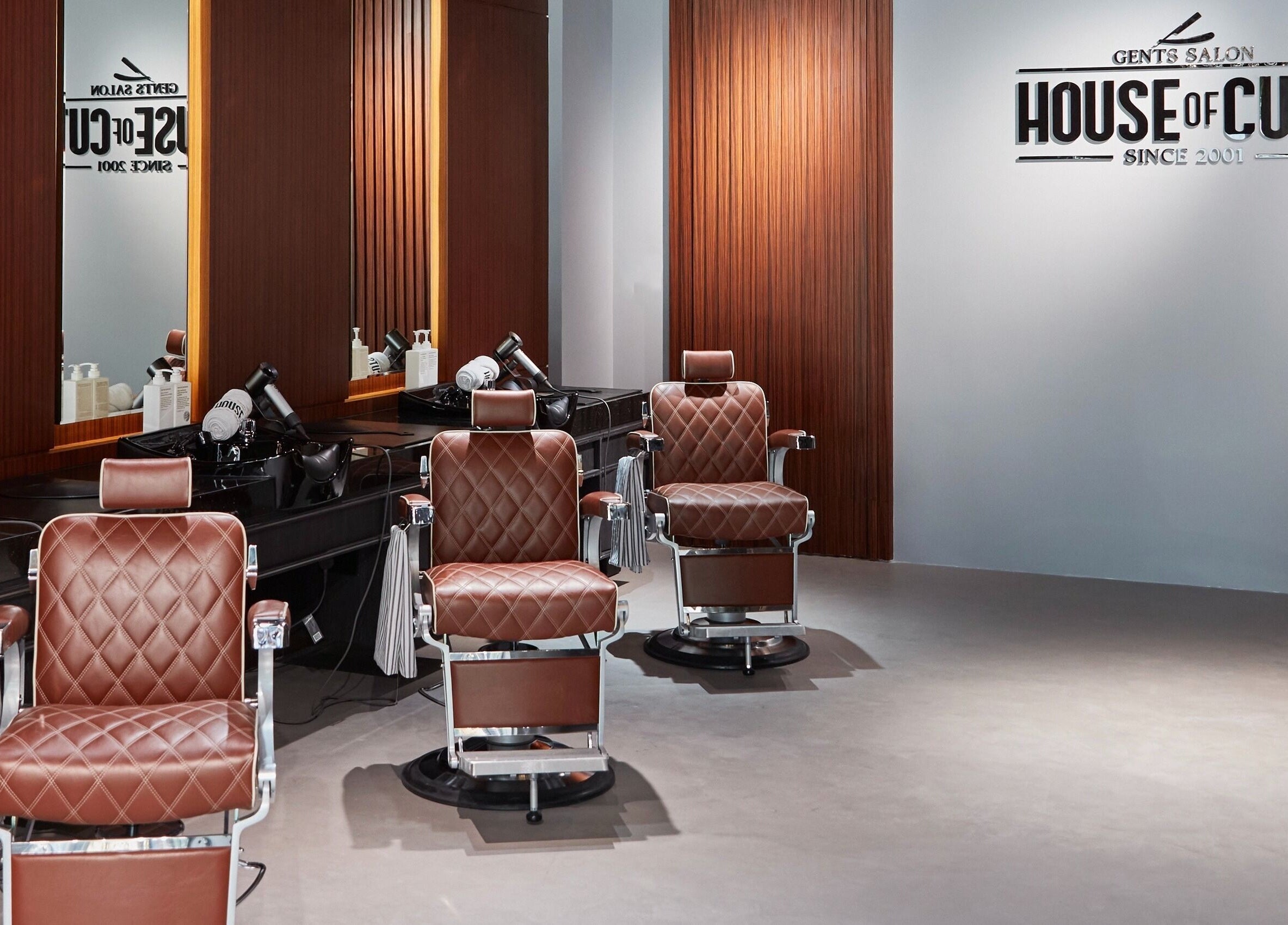 Modern salon chairs at House of Cuts - Media City, Dubai, Dubai, AE showcasing luxury and style.