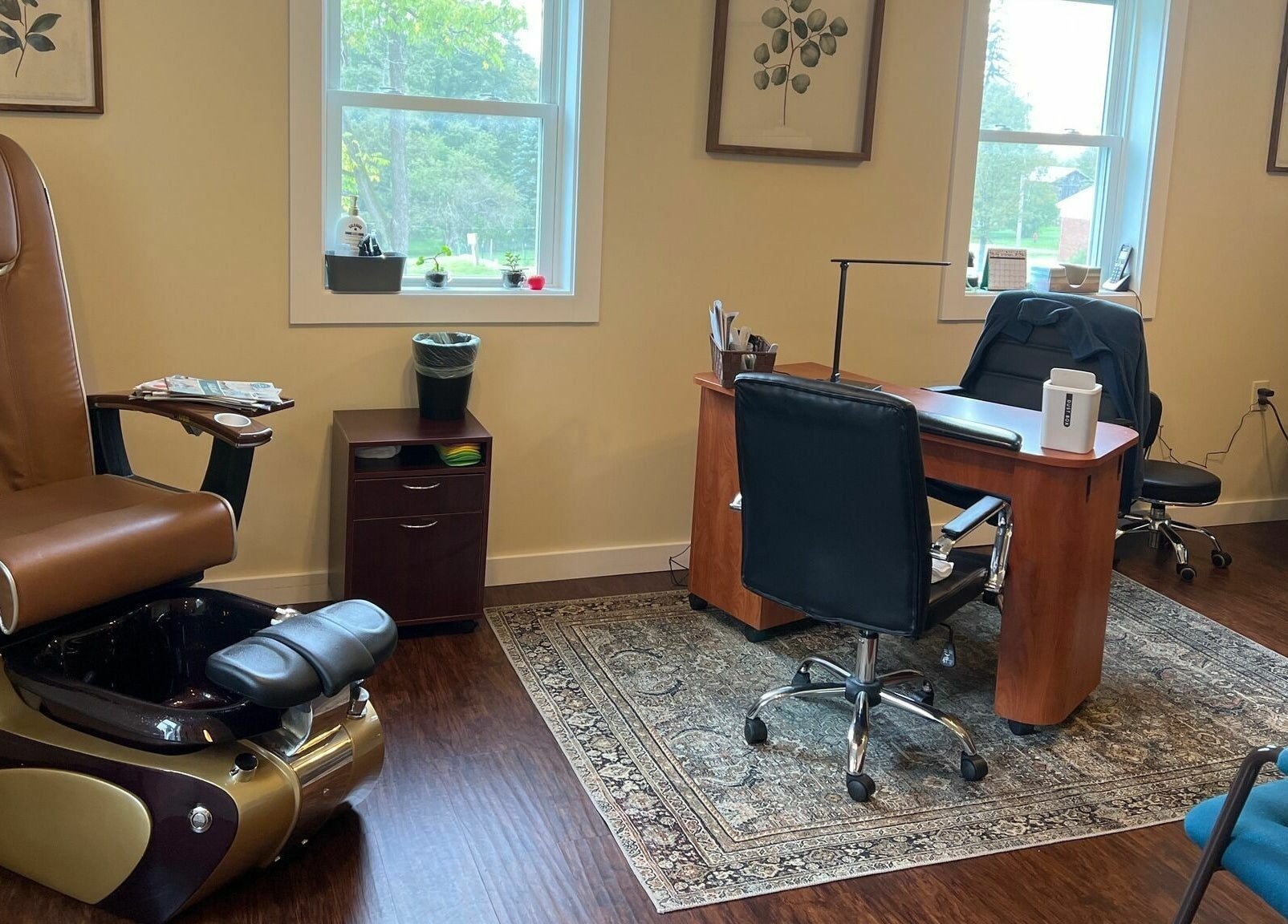 Relaxing pedicure chairs at Laporte’s Hidden Gem Day Spa, Laporte, Pennsylvania, US.
