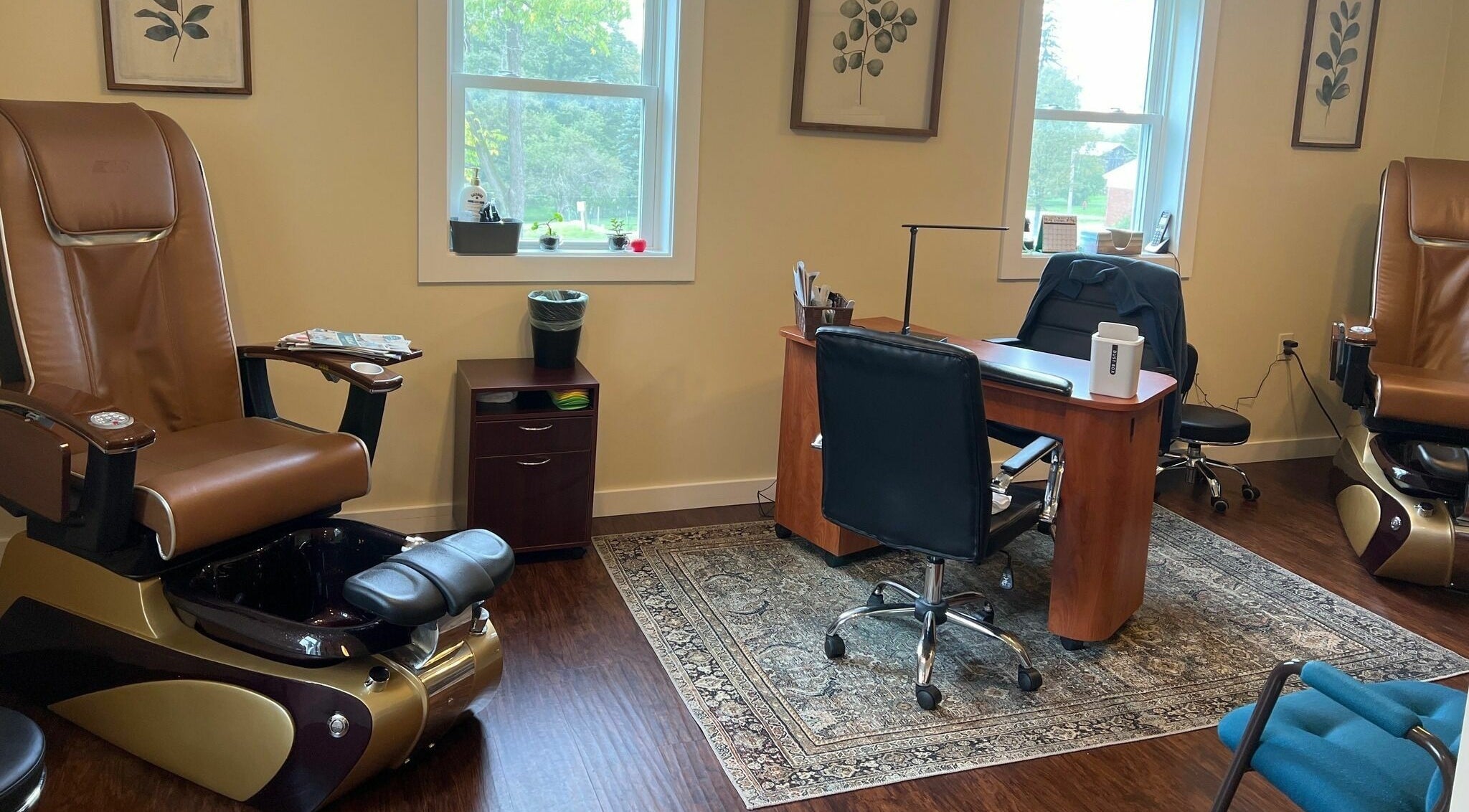 Relaxing pedicure chairs at Laporte’s Hidden Gem Day Spa, Laporte, Pennsylvania, US.