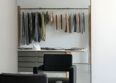 Stylish interior of Hair Salon in Pererenan — Rasa Gaya, with clothing rack, Bali, Bali, ID.