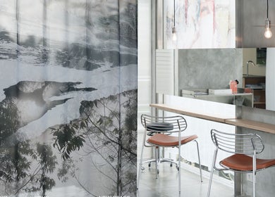 Modern minimalist interior of Hair Salon & Face Massage in Ubud — RASA GAYA, Bali, Bali, ID with nature decor.