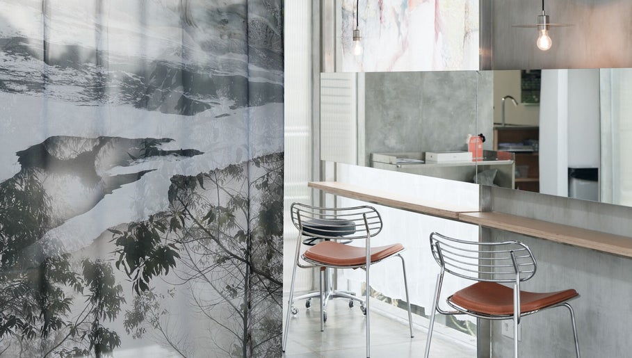 Modern salon interior with artistic decor at Hair Salon & Facial in Ubud — RASA GAYA, Bali, Bali, ID.