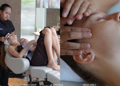 Mother enjoying a facial at Hair Salon & Facial in Ubud — RASA GAYA, Bali, Bali, ID with her baby.