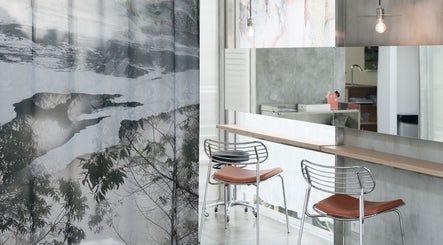 Chic interior of Hair Salon & Facial in Ubud — RASA GAYA, Bali, Bali, ID, featuring stylish seating and decor.