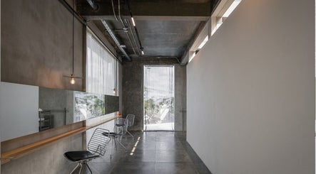 Minimalist interior of Hair Salon & Facial in Ubud — RASA GAYA, showcasing sleek seating, Bali, Bali, ID.