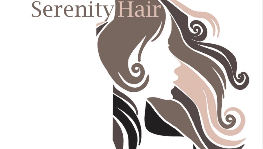 Logo for Serenity Hair salon, Tidworth, England, GB, featuring an artistic silhouette of a woman's hair.
