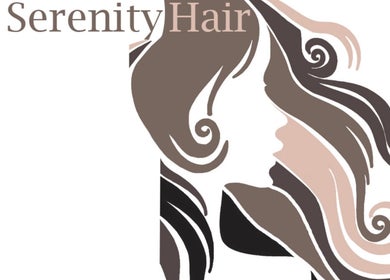 Elegant Serenity Hair logo illustration in Tidworth, England, GB. Curved hair outlines embody beauty and style.