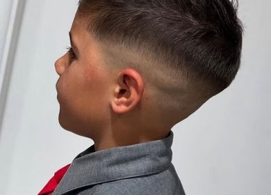 Child with a stylish fade haircut at Kess Hair and Beauty - The Crossing, Christchurch, Canterbury Region, NZ.