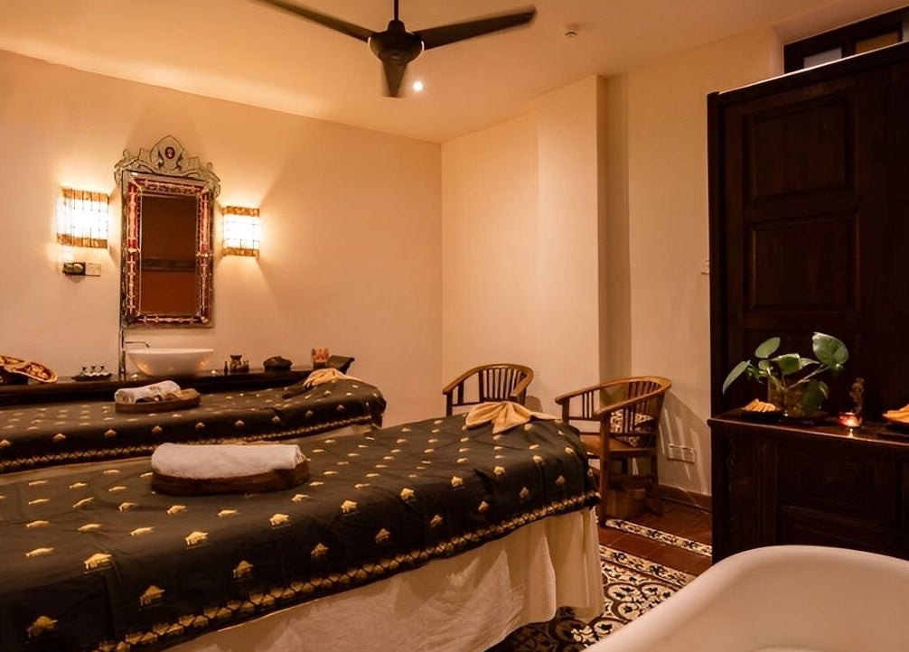Luxurious massage room at Teratak Spa at Penaga Hotel, George Town, Pulau Pinang, MY with elegant decor.