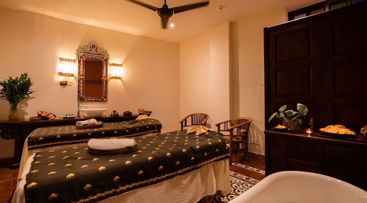 Luxurious massage room at Teratak Spa at Penaga Hotel, George Town, Pulau Pinang, MY with elegant decor.