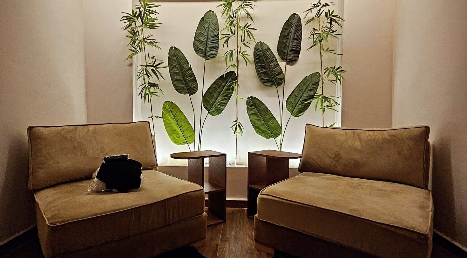 Espace détente avec plantes au ZAHA Hammam & Spa Casablanca, situé à Casablanca, Casablanca-settat, MA.