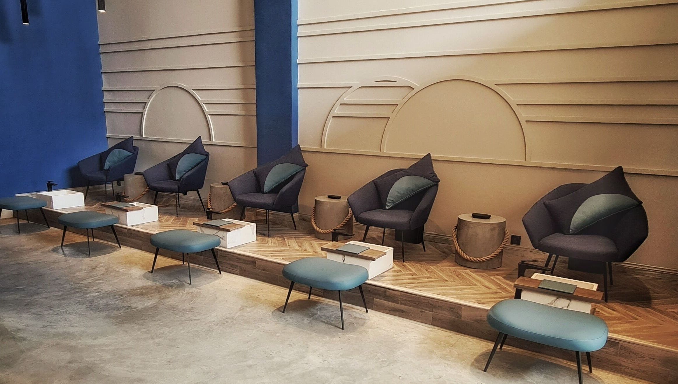 Chic seating at Circle Nail Bar, Riyadh, Riyadh Province, SA, offering a relaxing atmosphere.
