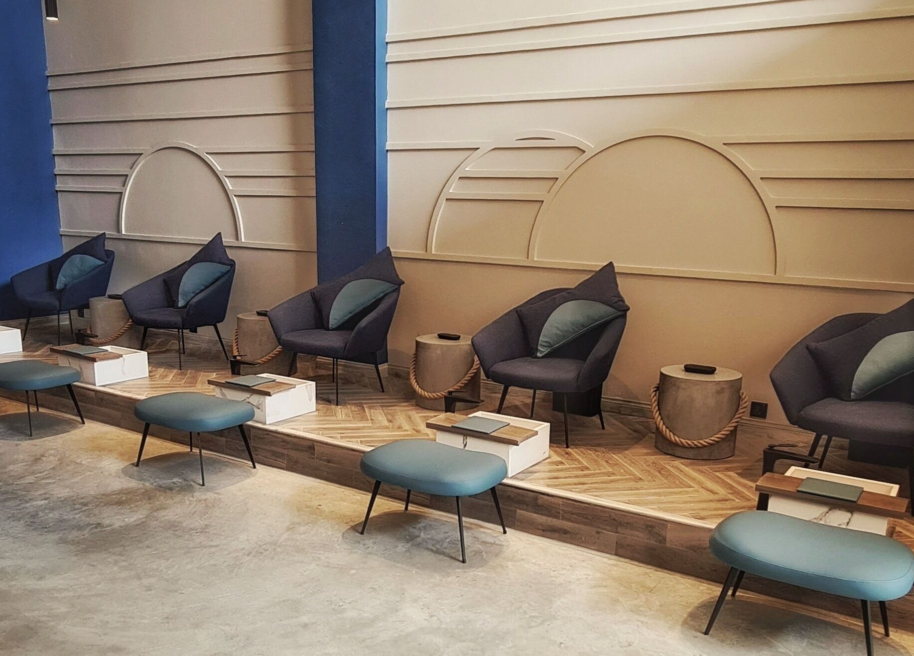 Chic seating at Circle Nail Bar, Riyadh, Riyadh Province, SA, offering a relaxing atmosphere.
