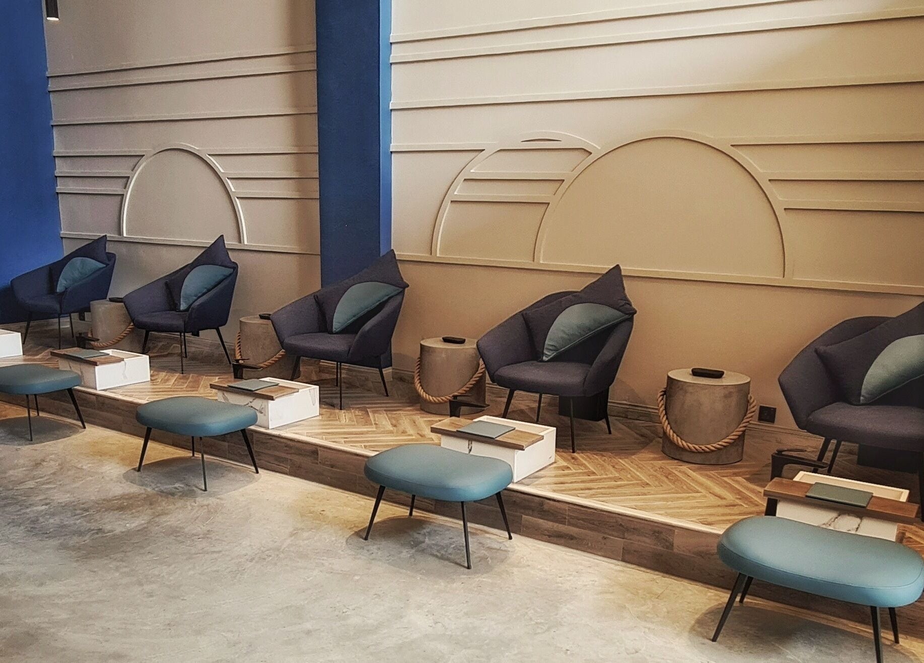 Chic seating at Circle Nail Bar, Riyadh, Riyadh Province, SA, offering a relaxing atmosphere.