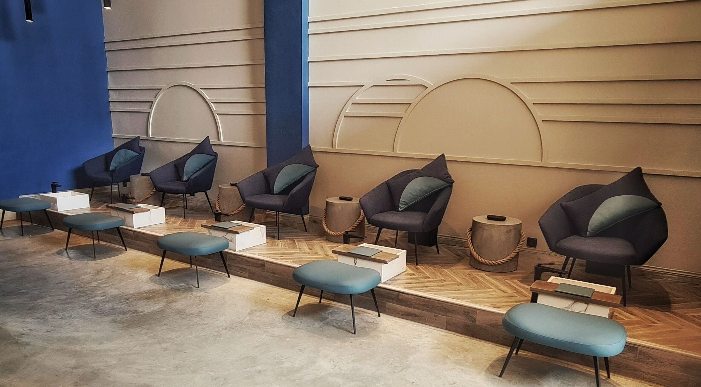 Chic seating at Circle Nail Bar, Riyadh, Riyadh Province, SA, offering a relaxing atmosphere.
