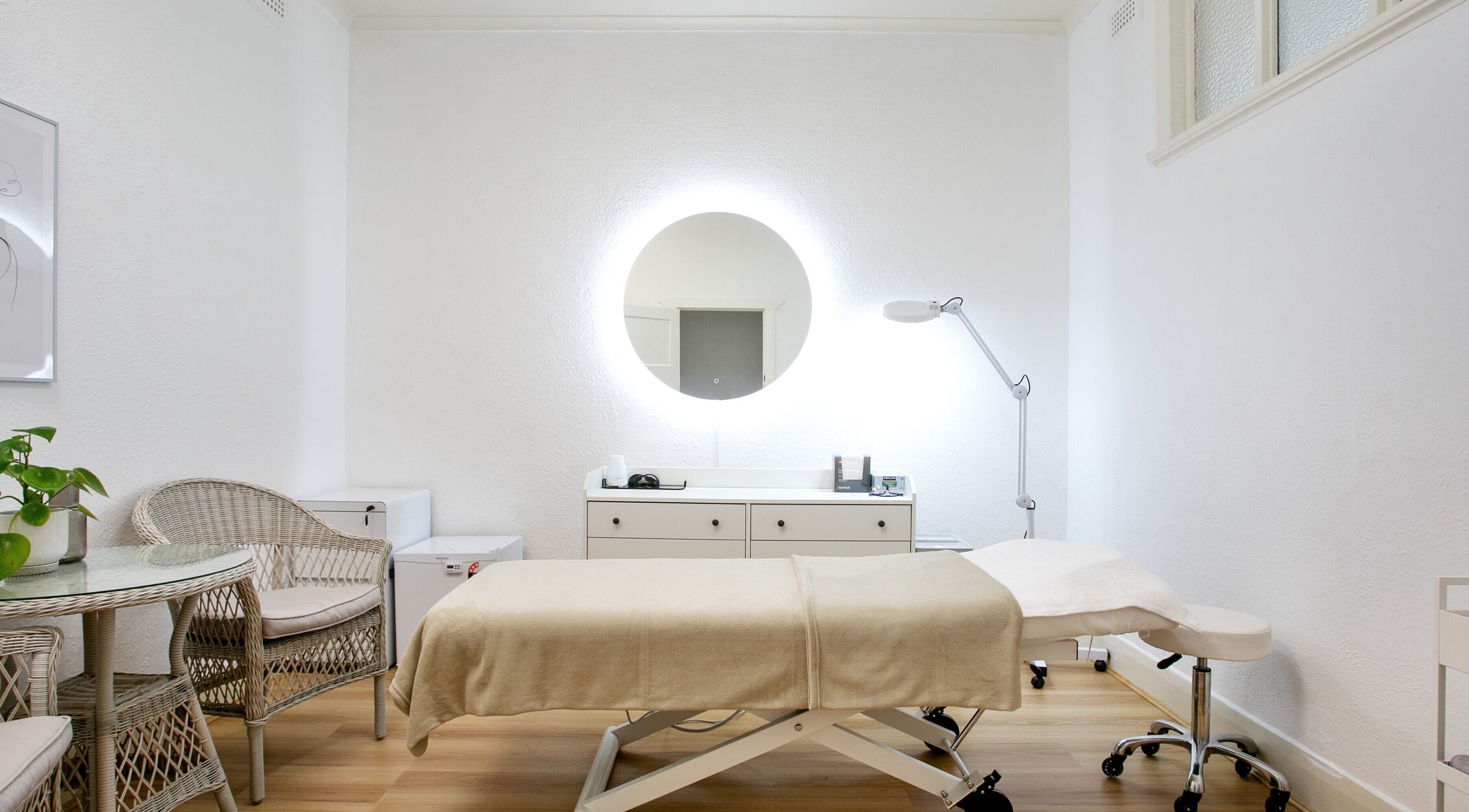 Modern treatment room at Dermission Skin And Rejuvenation in Bentleigh, Victoria, AU with stylish decor.