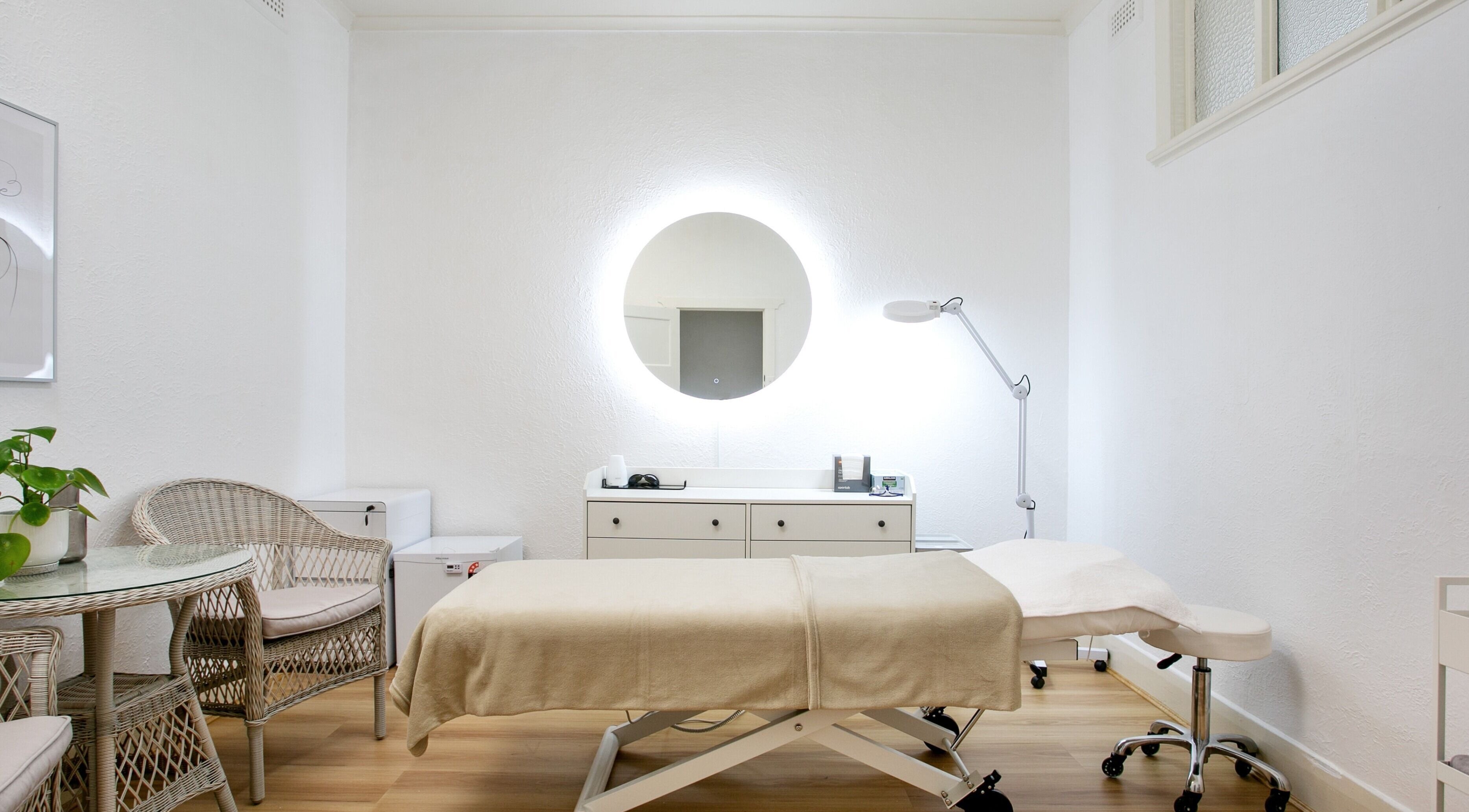 Modern treatment room at Dermission Skin And Rejuvenation in Bentleigh, Victoria, AU with stylish decor.