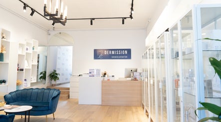 Modern reception area at Dermission Skin And Rejuvenation, Bentleigh, Victoria, AU with elegant decor.