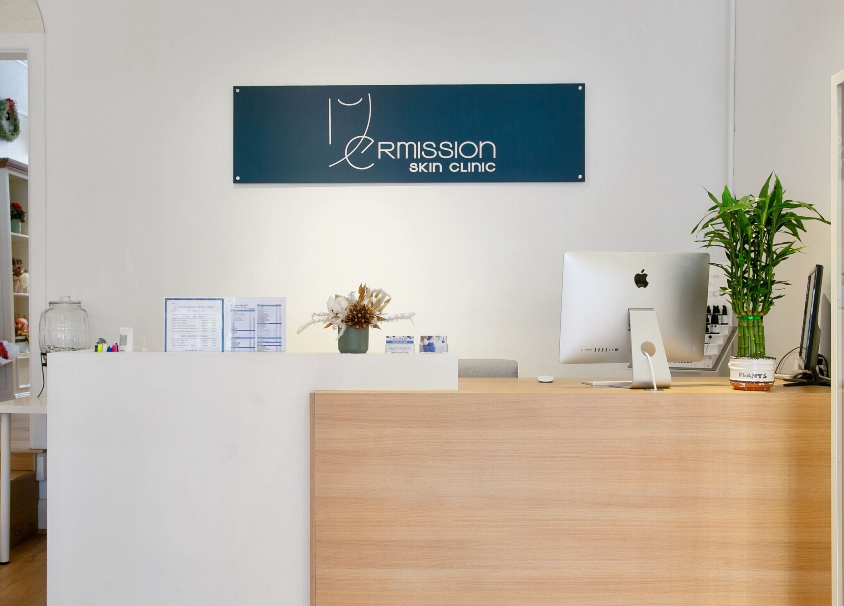 Reception at Dermission Skin And Rejuvenation, Bentleigh, Victoria, AU with modern decor and welcoming ambiance.