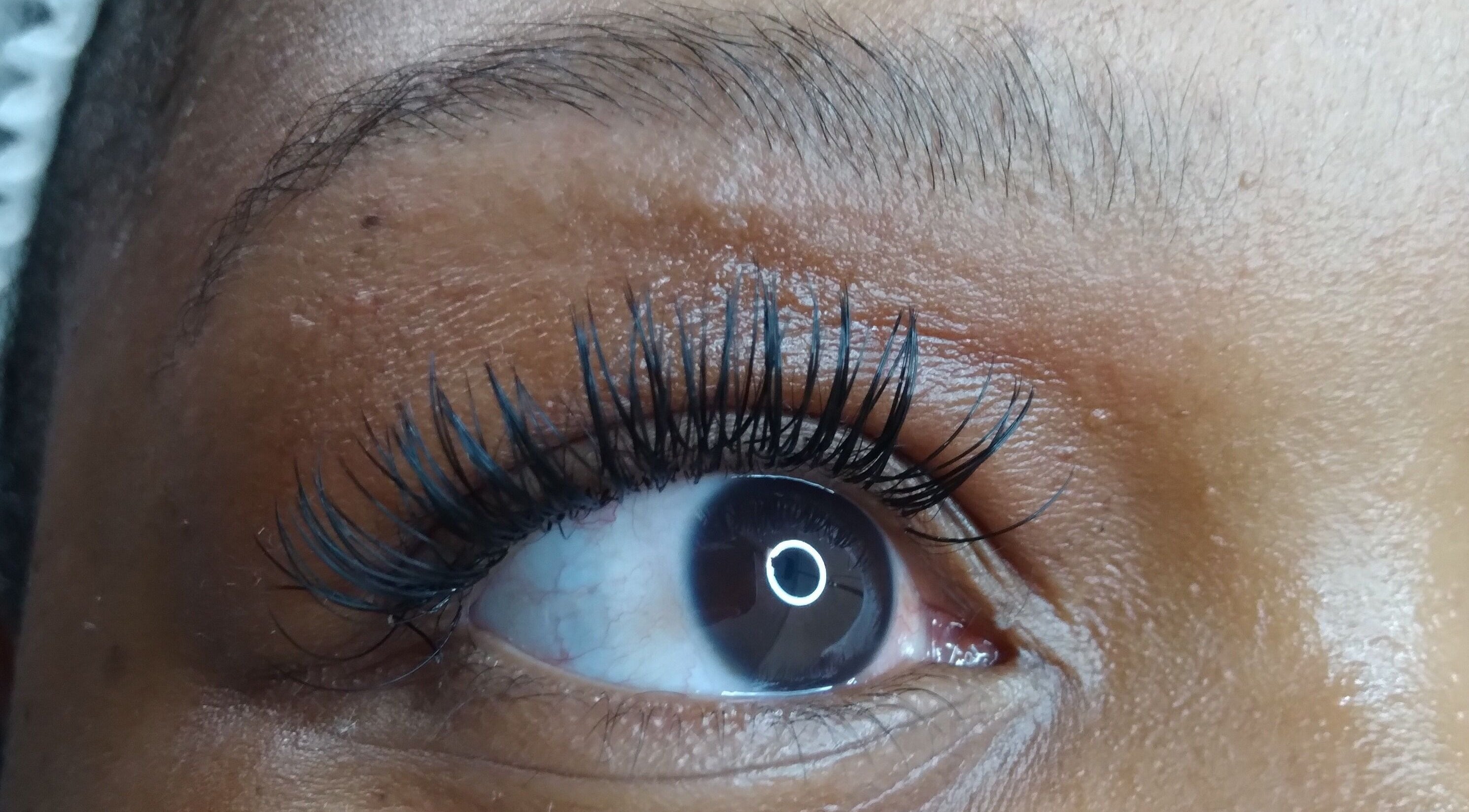 Close-up of eyelash extensions at The Jasper Spa, Johannesburg, Gauteng, ZA.