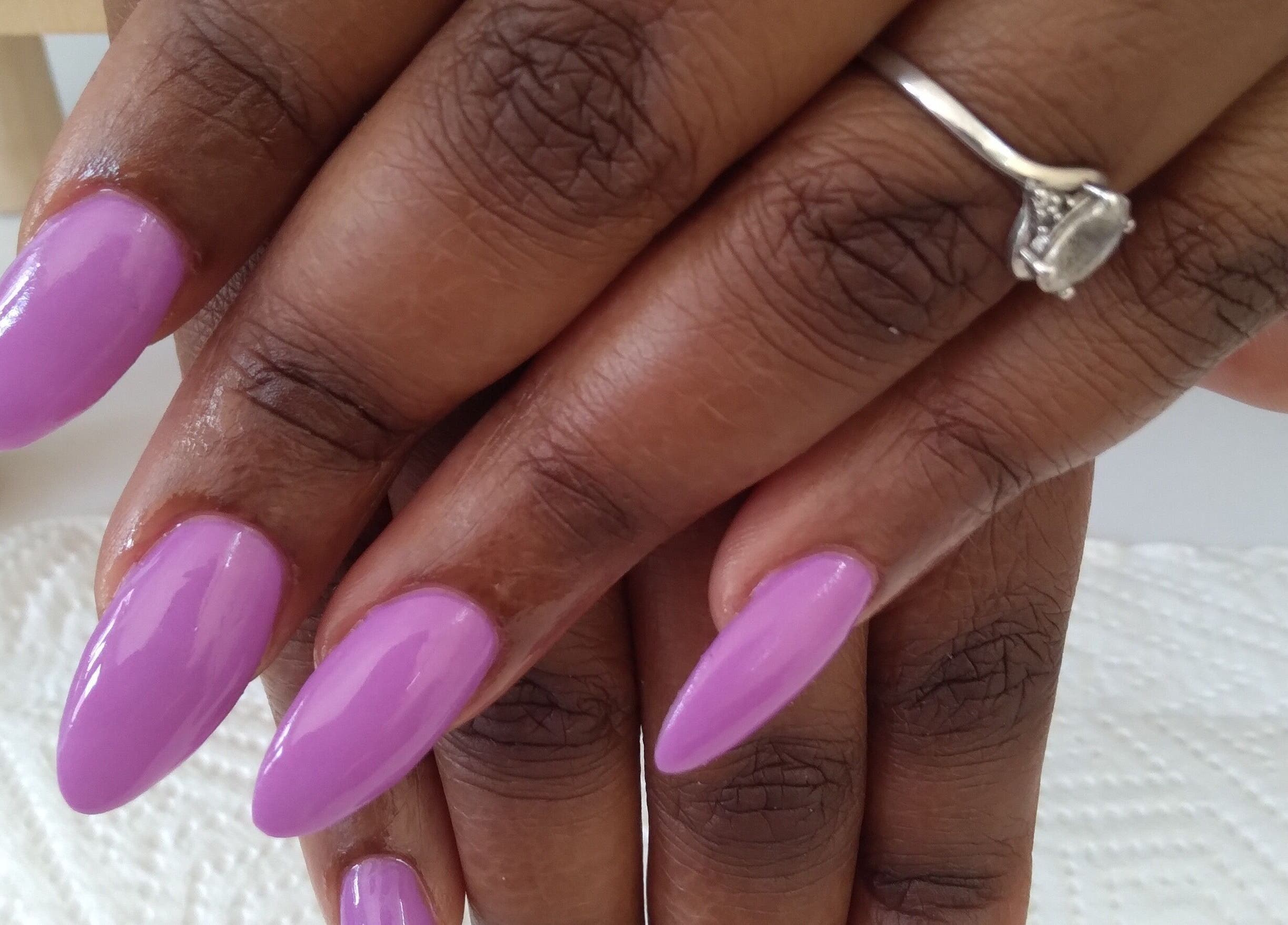 Lavender nail manicure at The Jasper Spa, Johannesburg, Gauteng, ZA, showcasing elegant and stylish nails.