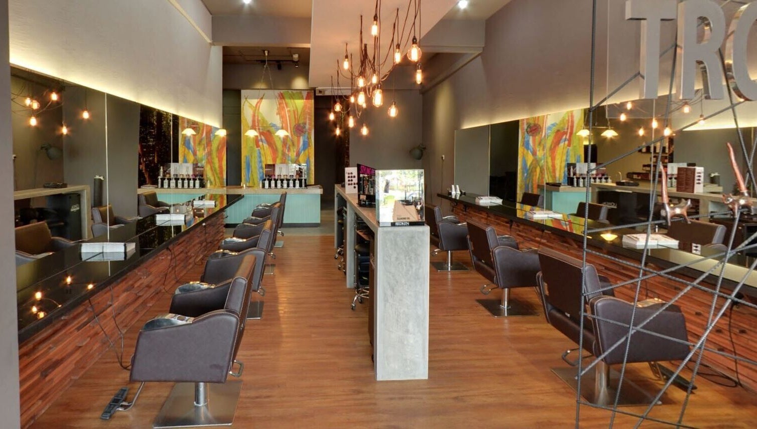 Spacious and stylish interior at Trove Hairdressing, Cheras, Selangor, MY showcasing modern salon design.
