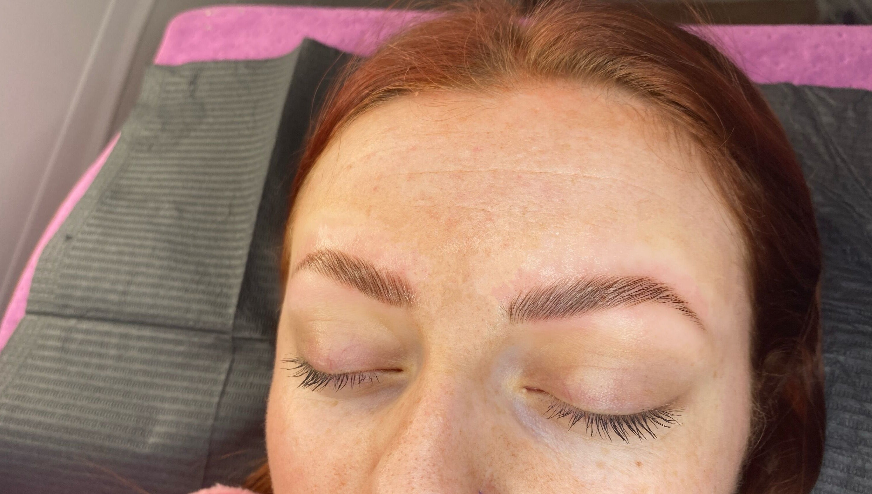 Close-up of freshly shaped eyebrows at Ashley's Beauty Room, Prosperous, IE.