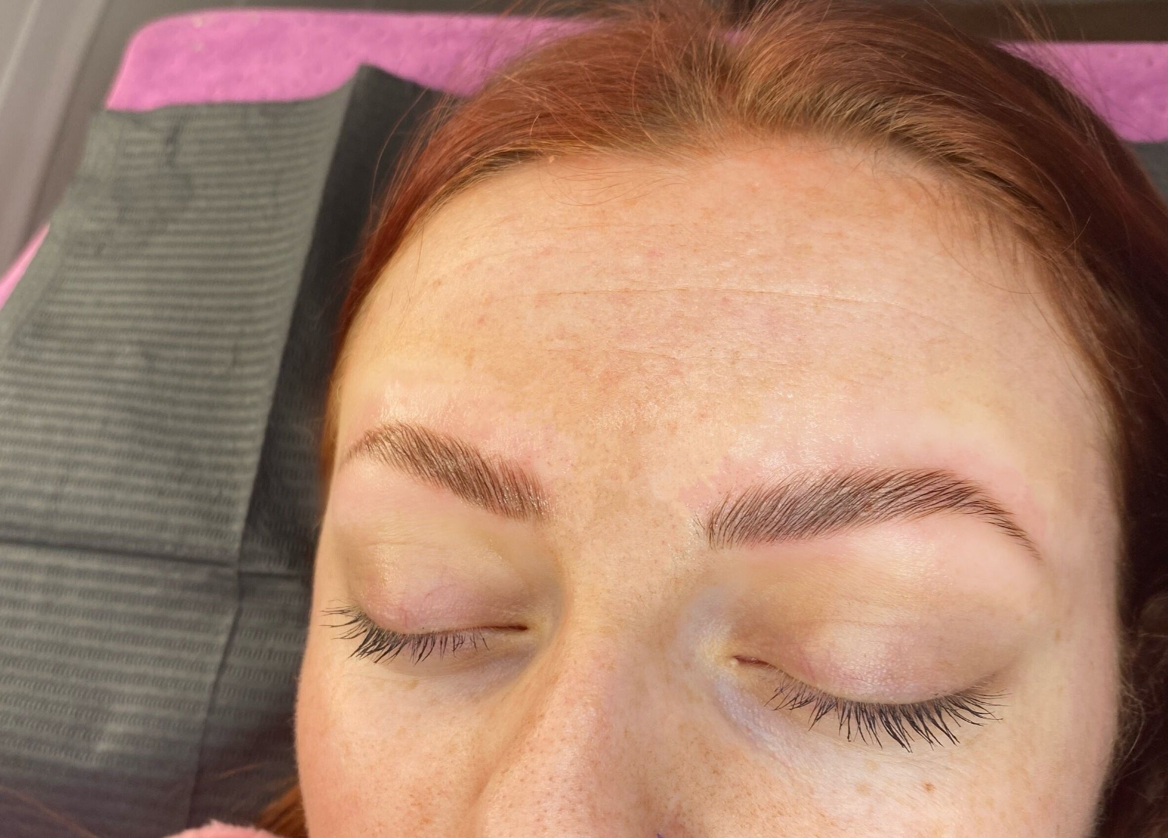 Close-up of freshly shaped eyebrows at Ashley's Beauty Room, Prosperous, IE.