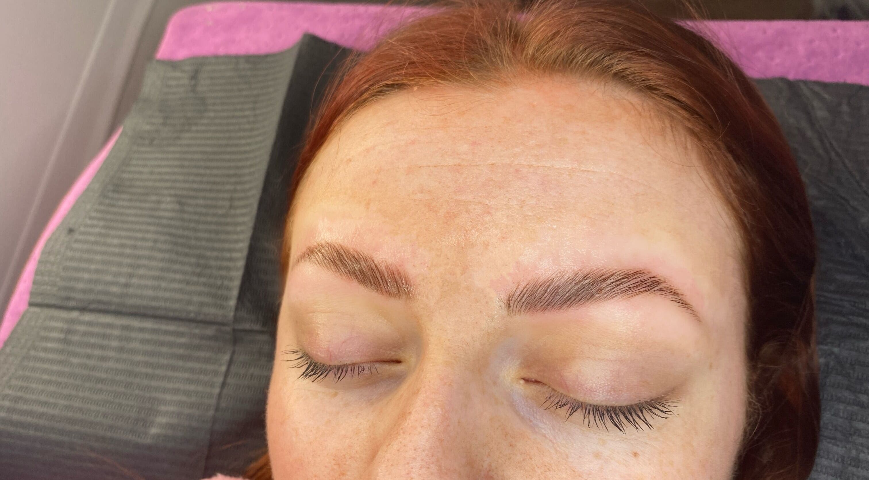 Close-up of freshly shaped eyebrows at Ashley's Beauty Room, Prosperous, IE.