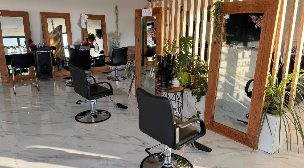 Elegant salon interior at Hair Artistry By Ansone Van Zyl, Mossel Bay, Western Cape, ZA.