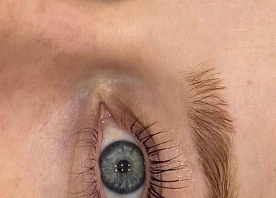 Close-up of a styled eye at N1 Beauty Base, London, England, GB showcasing precise lash work.