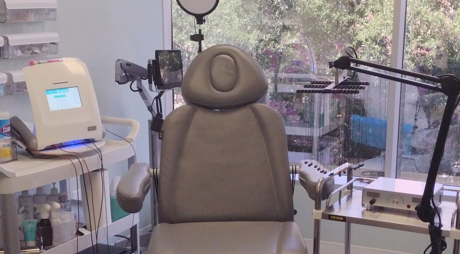 Modern electrolysis setup at NuYou Hair Removal Solutions - Electrolysis, Dallas, Texas, US.