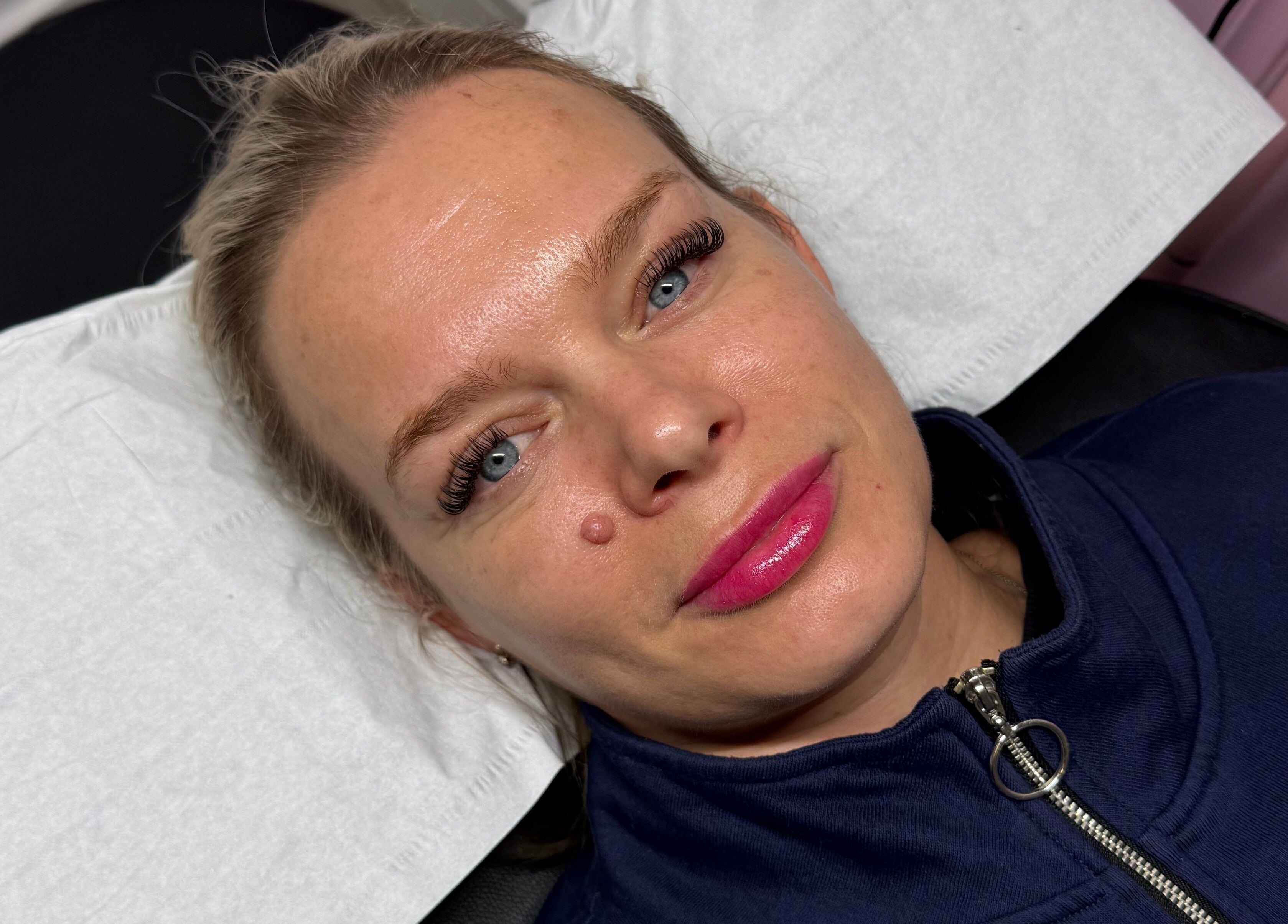 Client enjoying facial treatment at LMA Beauty21, Gloucester, England, GB.