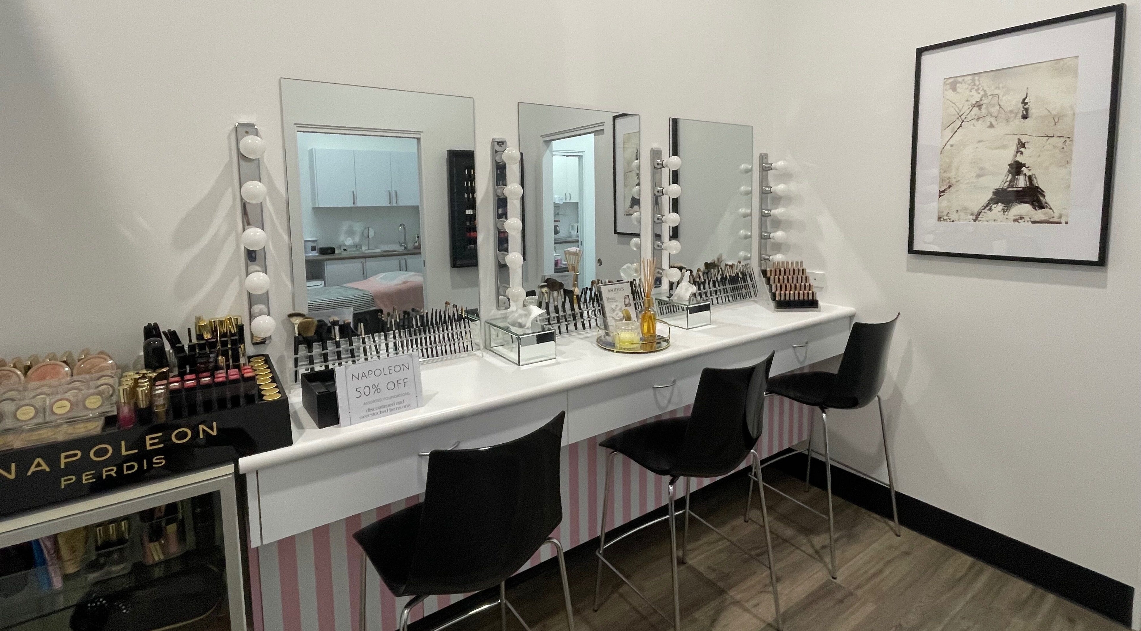 Elegant makeup station at Blush Makeup & Beauty Studio, Coffs Harbour, New South Wales, AU, for a luxurious experience.