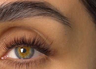 Close-up of expertly applied lashes at Casa Artistry, Campsie, New South Wales, AU.