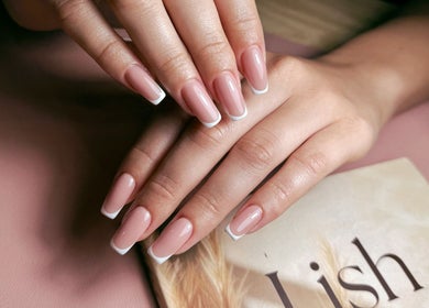 Beautiful French manicure at Lish Beauty Bar, Dubai, Dubai, AE showcasing a professional design.