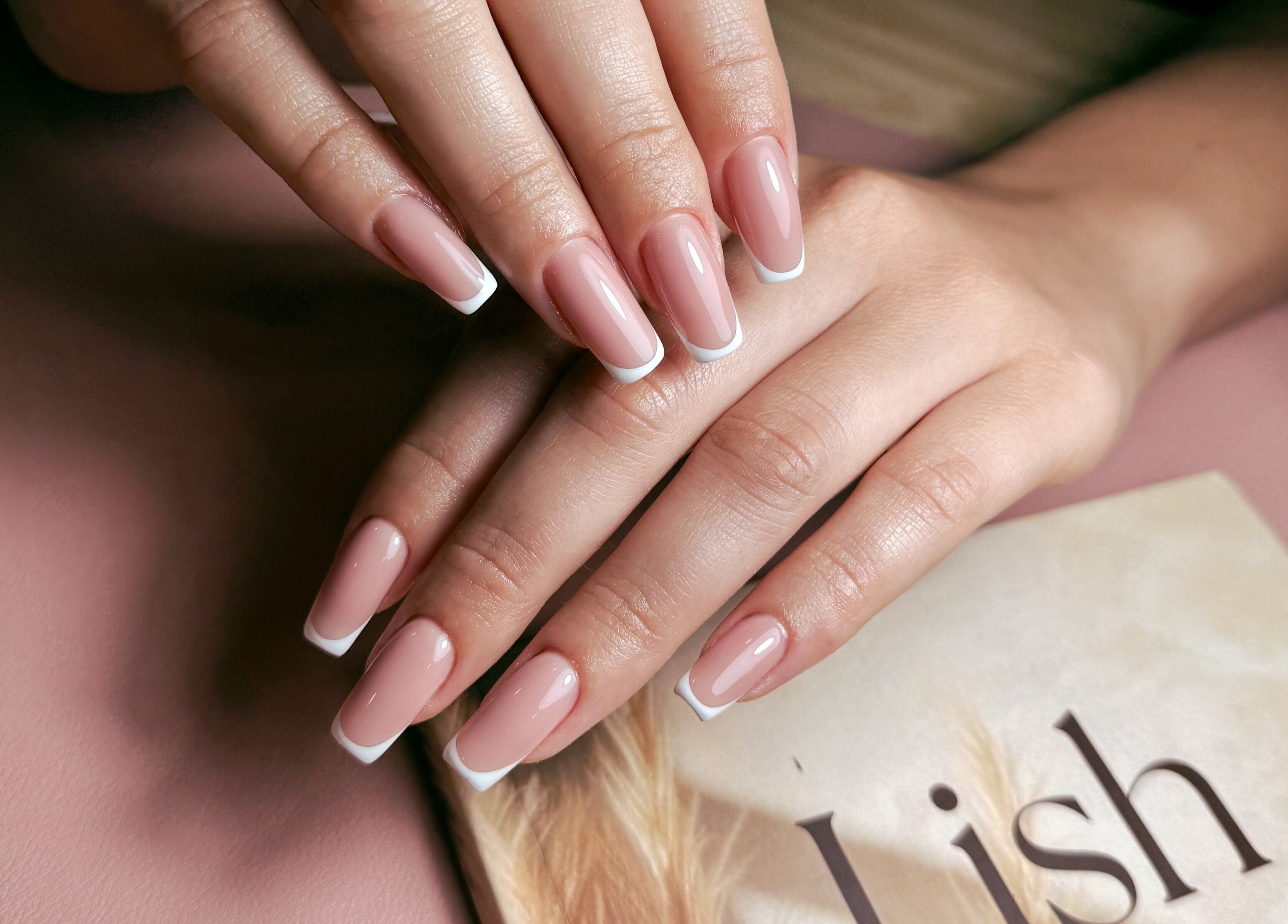French manicure at Lish Beauty Bar - JLT, Dubai, Dubai, AE, showcasing elegant, neatly polished nails.