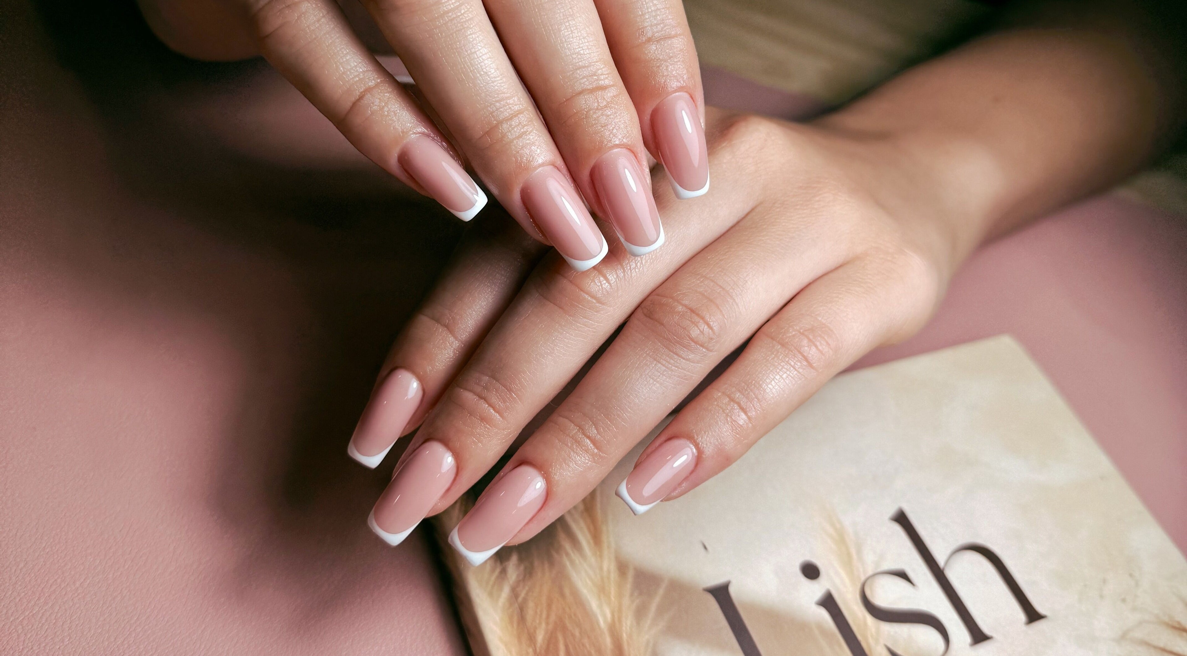 French manicure at Lish Beauty Bar - JLT, Dubai, Dubai, AE, showcasing elegant, neatly polished nails.
