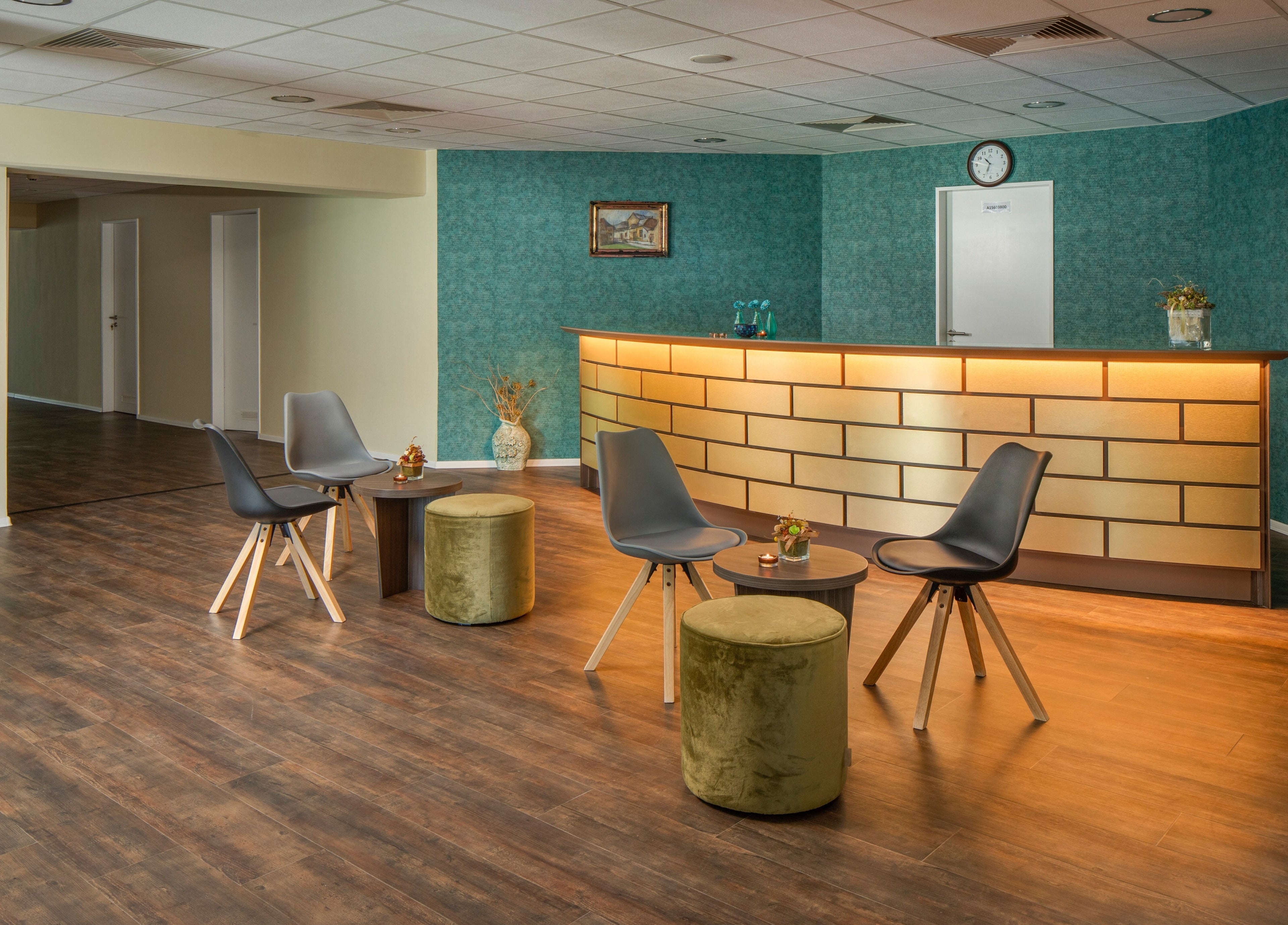 Modern recepciós terület a Kehida Termál szállodában, Kehidakustány, Zala megye, HU.