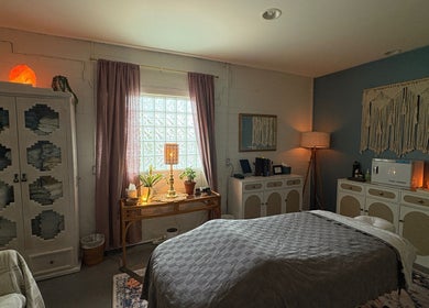 Relaxing room at Fusion Therapeutic Bodywork, Tucson, Arizona, US, featuring tranquil decor and cozy lighting.