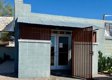 Entrance of Fusion Therapeutic Bodywork in Tucson, Arizona, US showcasing a welcoming and serene exterior.