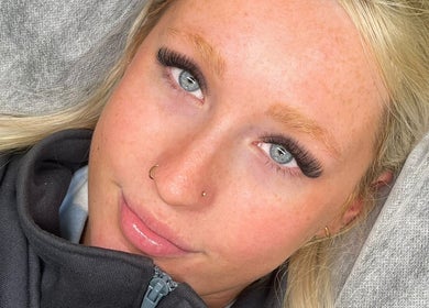 Close-up of styled lashes by ByDivine Lash Artistry in Melbourne, Victoria, AU, showcasing elegant beauty.