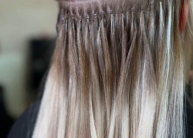 Seamless hair extensions at Megan Reid Hair Design in Clydebank, Scotland, GB.