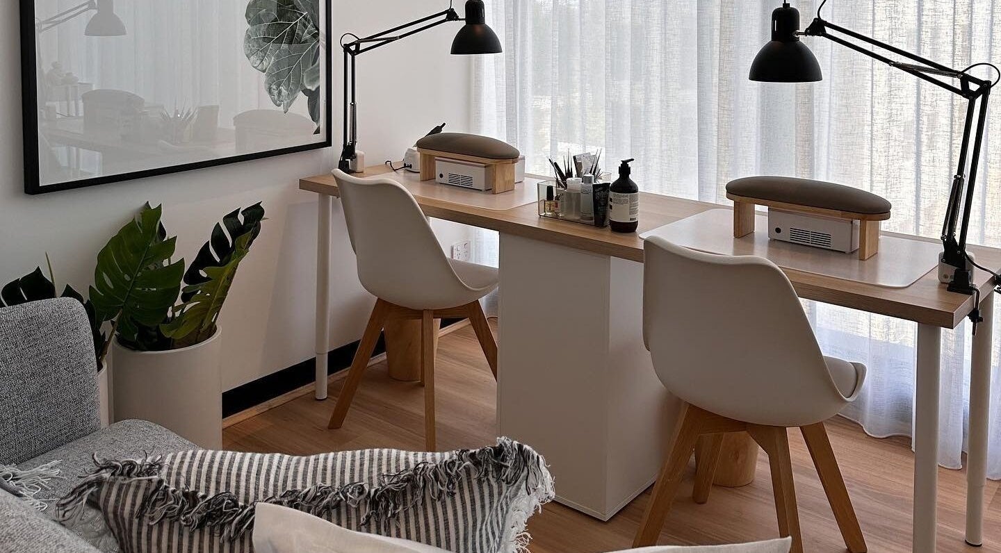 Modern nail suite at Pistache Beauty Alina, St Leonards, New South Wales, AU with chic decor and natural light.