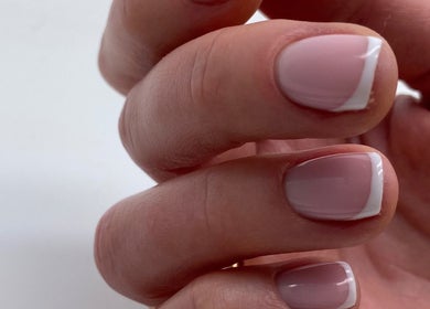 Elegant French manicure at Pistache Beauty Alina, St Leonards, New South Wales, AU.