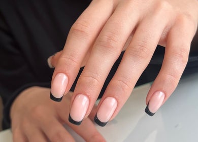 Chic French manicure at Jessica Beauty Babe Nails, Abercynon, Wales, GB.