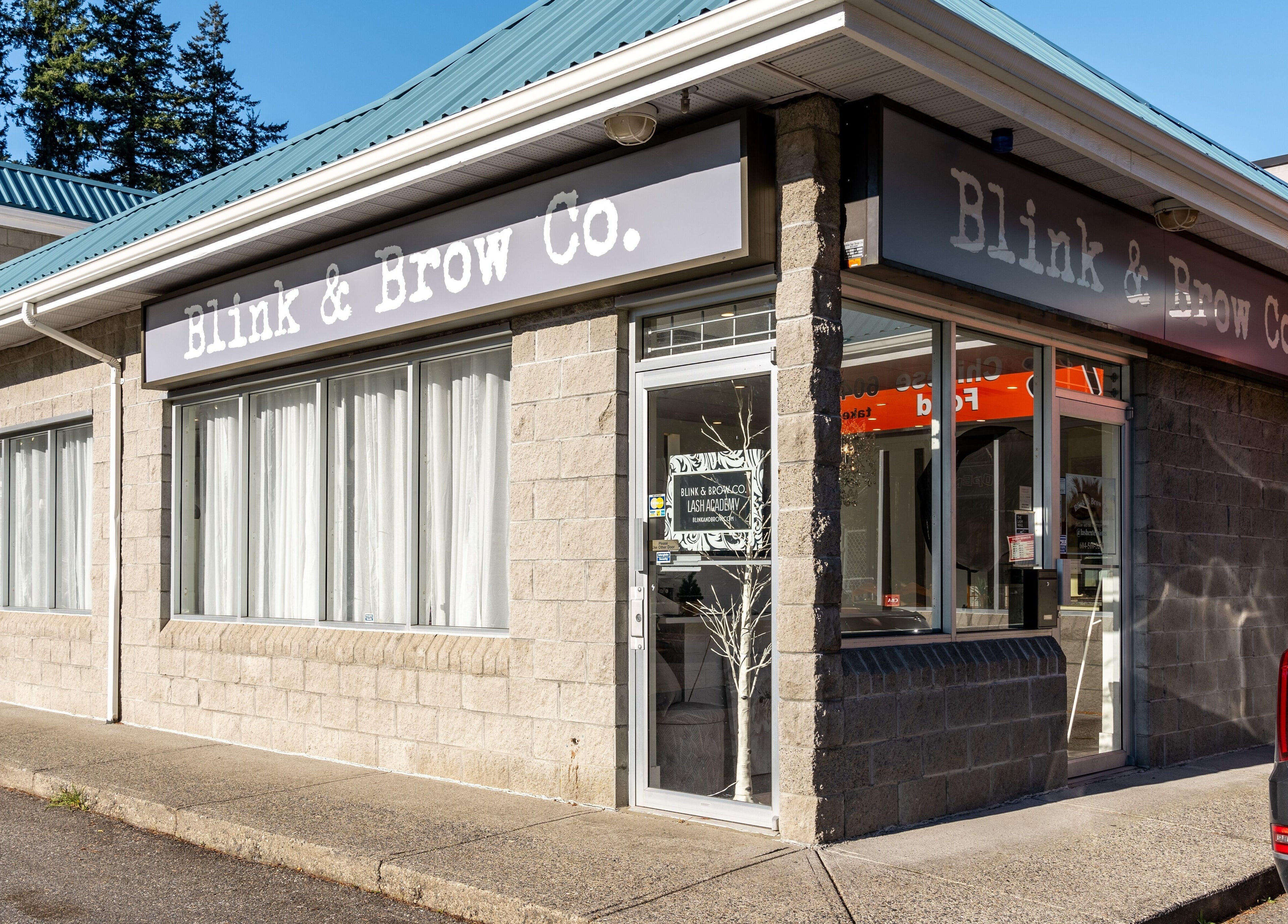 Blink & Brow Co. BROOKSWOOD in Langley Township, British Columbia, CA, showcasing a stylish entrance.